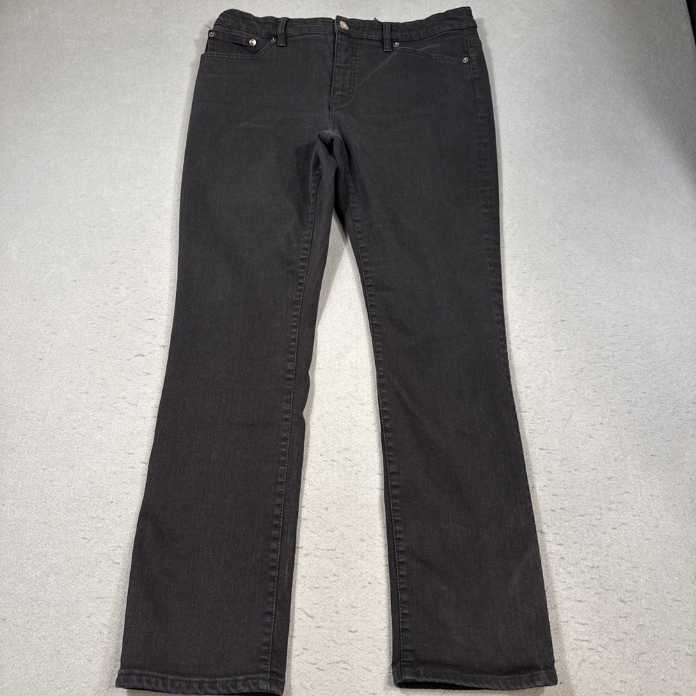 JEANS Lauren Ralph Lauren Womens 12 Black Modern Straight Curvy Stretch Denim